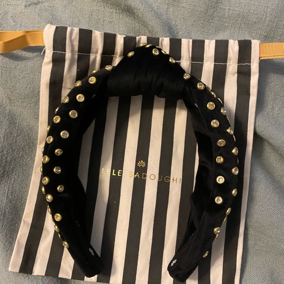 Lele sadoughi black velvet crystal headband - Picture 2 of 6